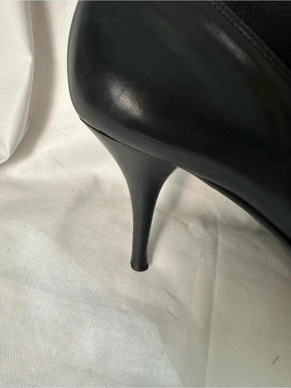 YSL Yves Saint Laurent Black Leather Tall Boots Italy